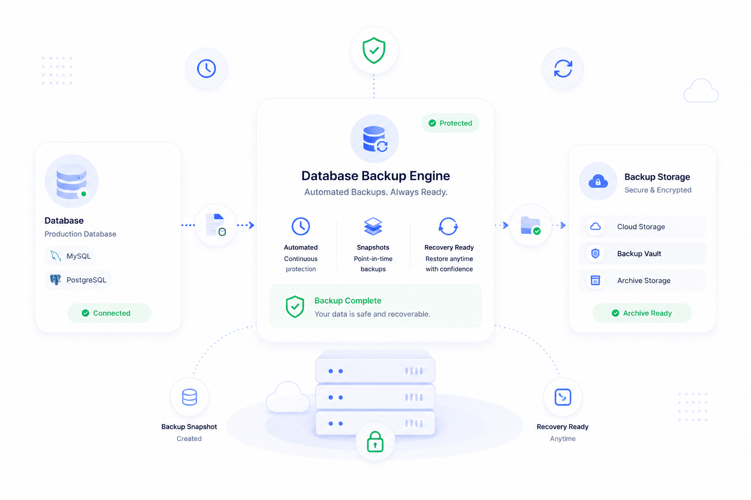Protect production data with backup and recovery workflows